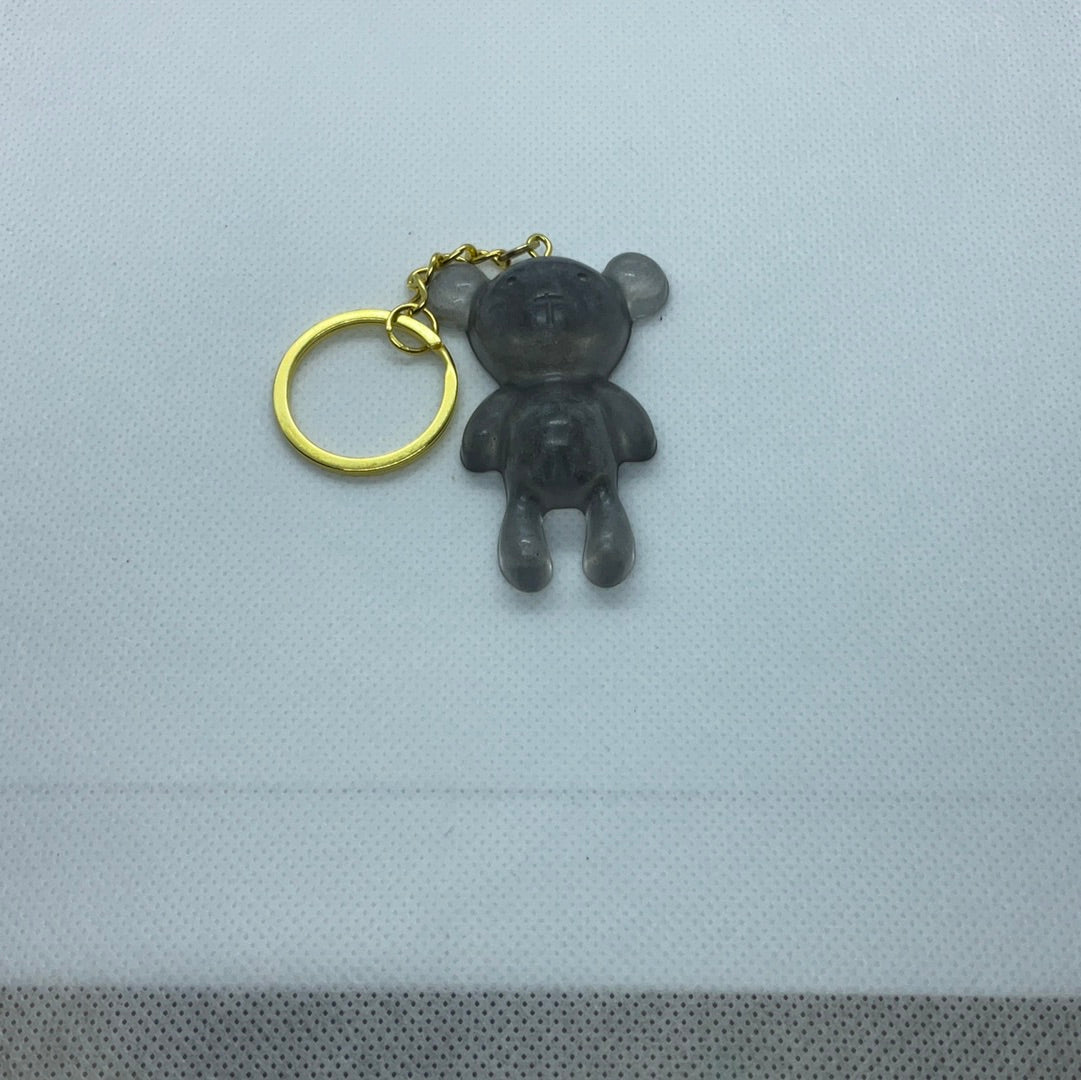 Gray Teddy Bear Keychain